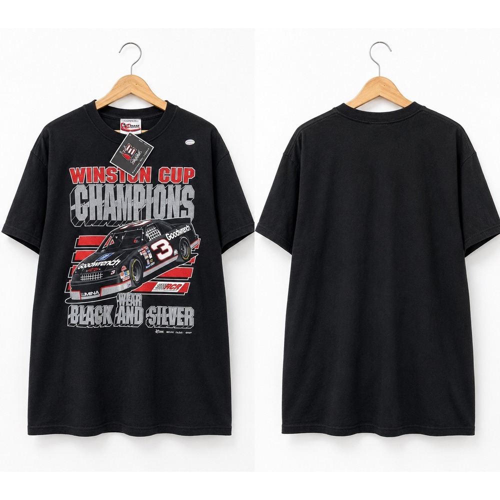 Chase Authentics Dale Earnhardt NASCAR Winston Cup Champions T-Shirt Black L NWT